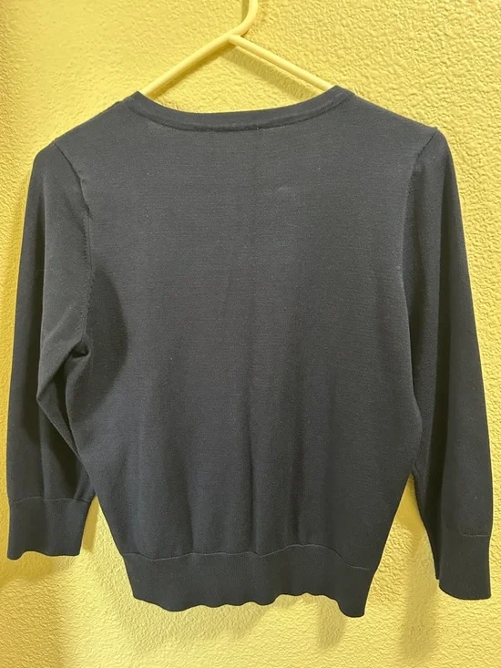 Harper Rose Navy Button-Down Crewneck Cardigan - Picture 3 of 3